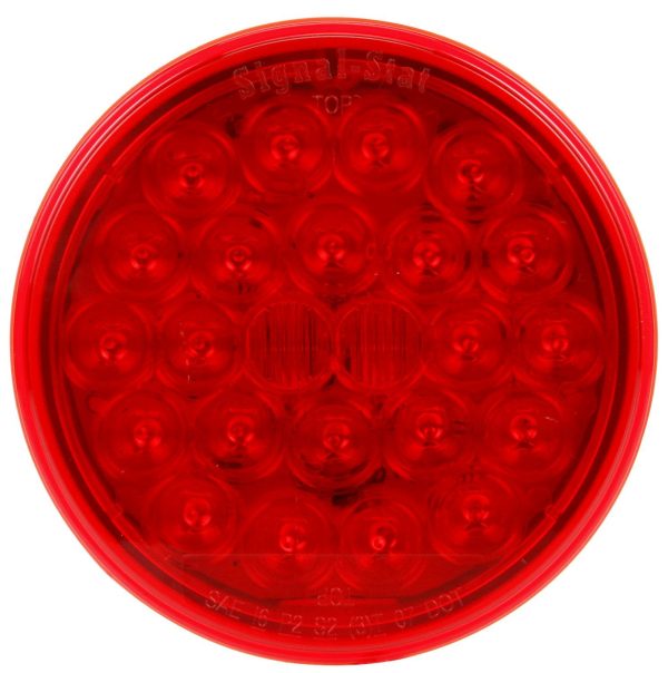 SIGNAL-STAT, LED, RED, ROUND, 24 DIODE, STOP/TURN/TAIL, PL-3, 12V