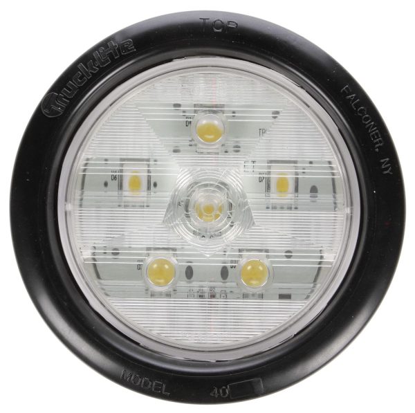 SUPER 44, LED, CLEAR ROUND, 6 DIODE, BACK-UP LIGHT, BLACK GROMMET MOUNT